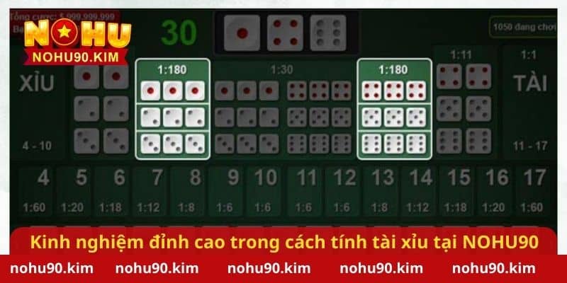 Kinh nghiệm đỉnh cao trong cách tính tài xỉu tại NOHU90