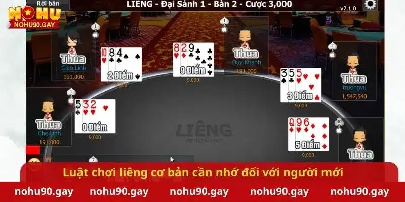 Luật chơi liêng cơ bản cần nhớ đối với người mới